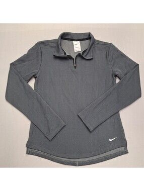 Nike Quarter Zip Therma-Fit Womens XS Grey Quarter Zip Pullover Mock Neck Swoosh